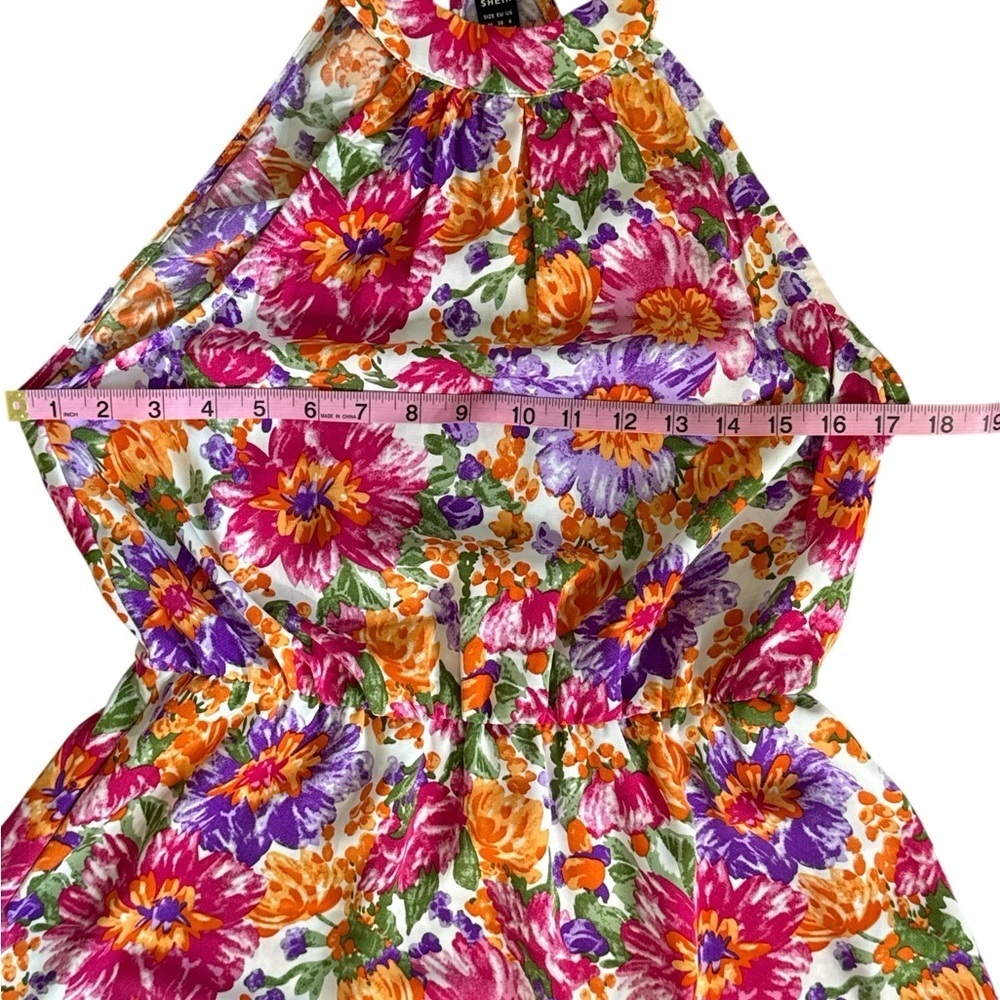 Shein Multicolor Floral Halter Mini Dress Size M - Picture 6 of 9